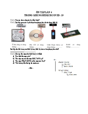Đề ôn tập lần 4 môn Tin học Lớp 6 trong khi nghỉ dịch Covid-19